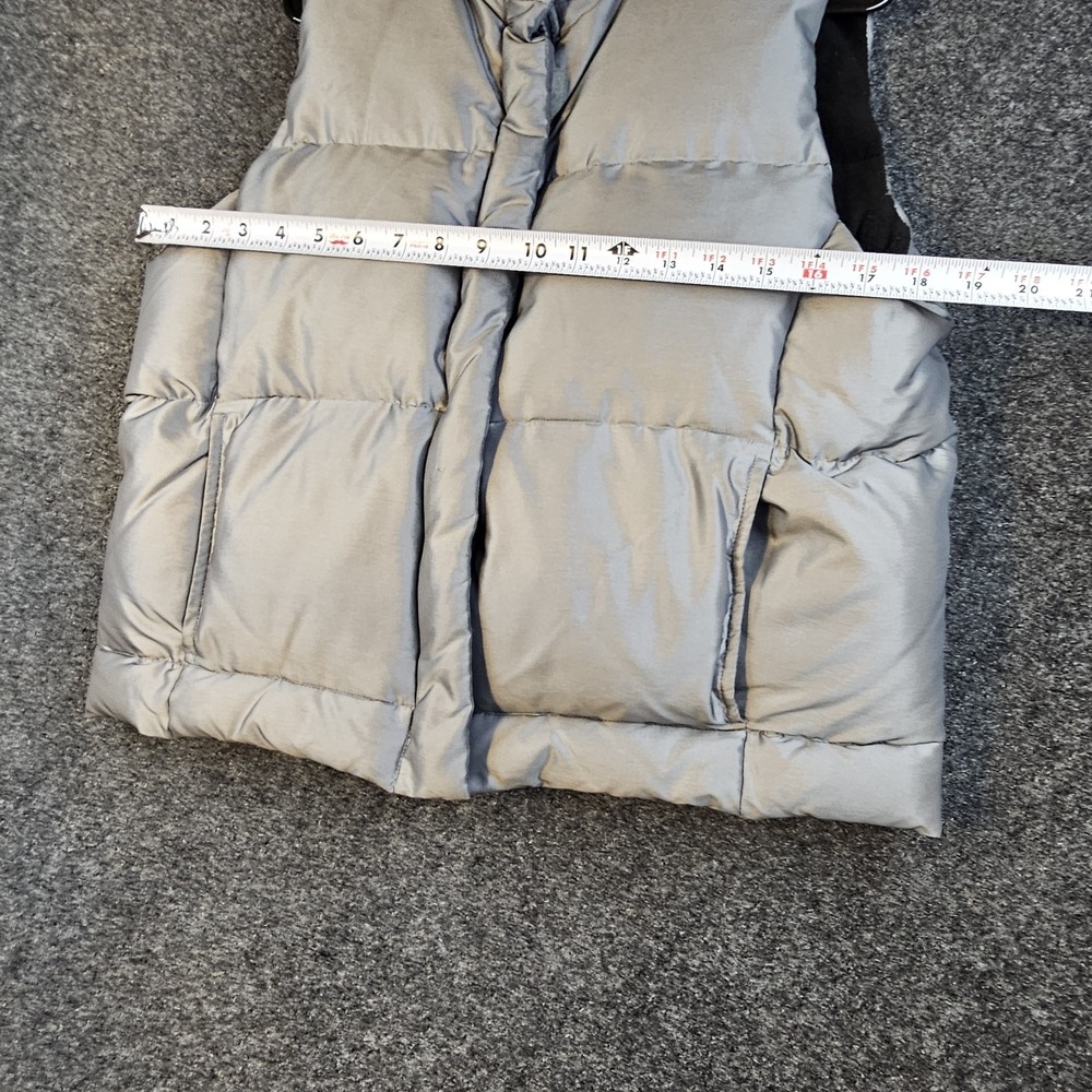 Vintage GAP Down Puffer Vest Mens Large Silver Gray 90s Bubble Vest 1999 - Picture 2 of 6